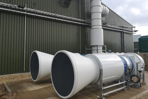 Industrial wastewater pumps with GRP ventilation ductwork
