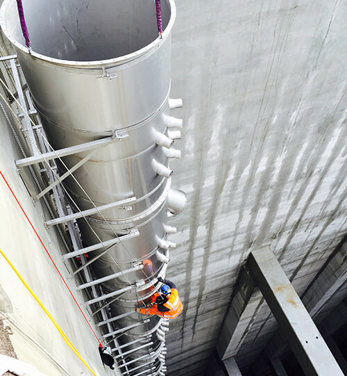 Specialist-ventilation-ropework Lee Tunnel ductwork with rope access